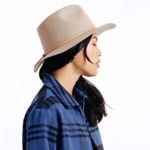 NWT! Brixton Felt Brim Hat, Beige & Leather